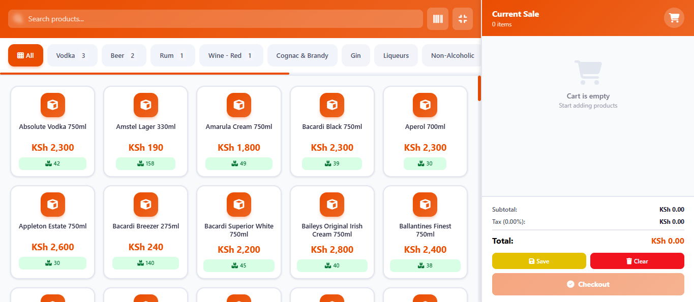 Zuri Wines & Spirits POS enterprise point of sale system - multi-branch inventory management